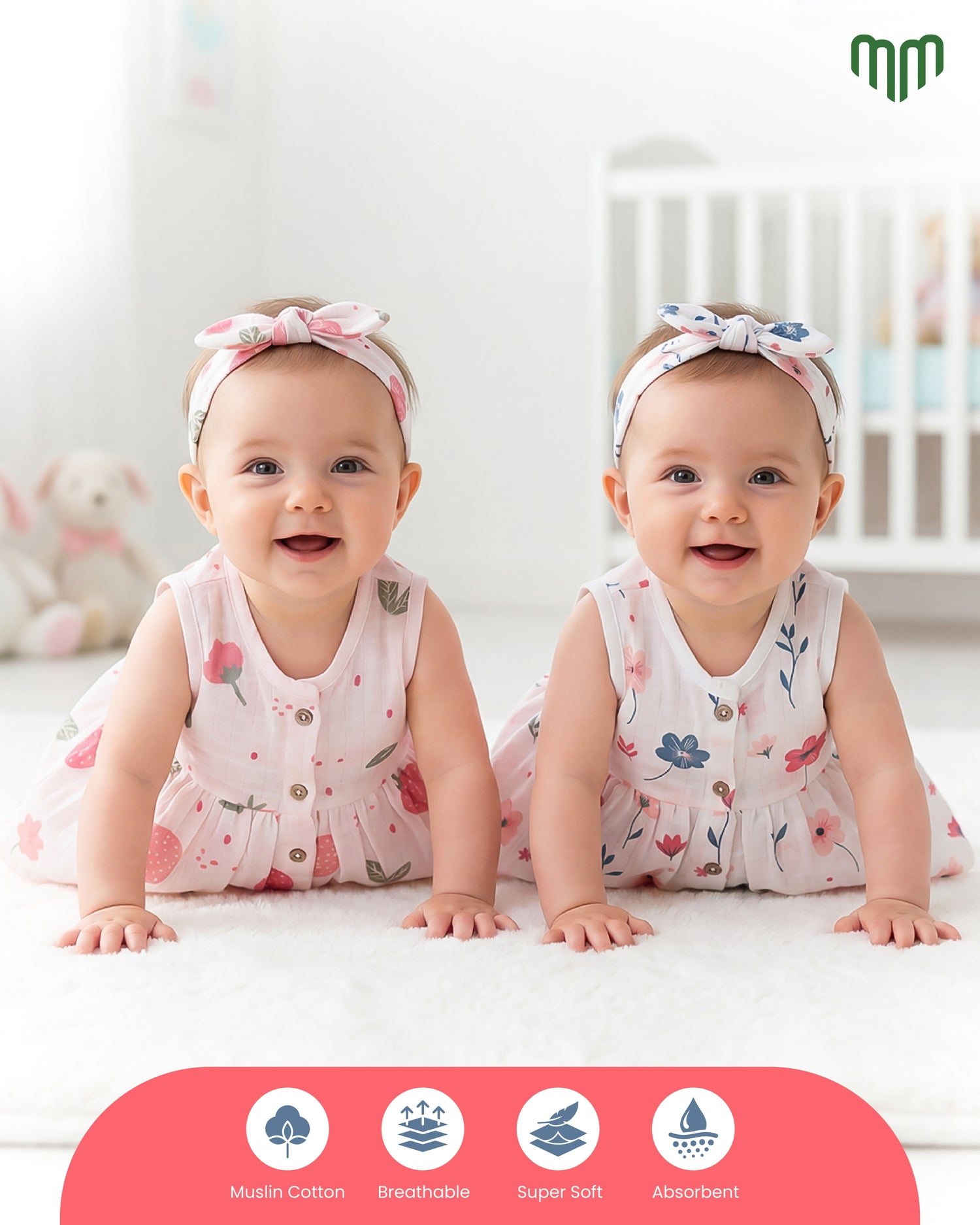 Muslin Sleeveless Frock - Pack of 2