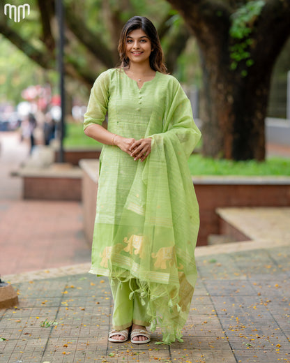 Green-Mimee Maternity Kurti Set
