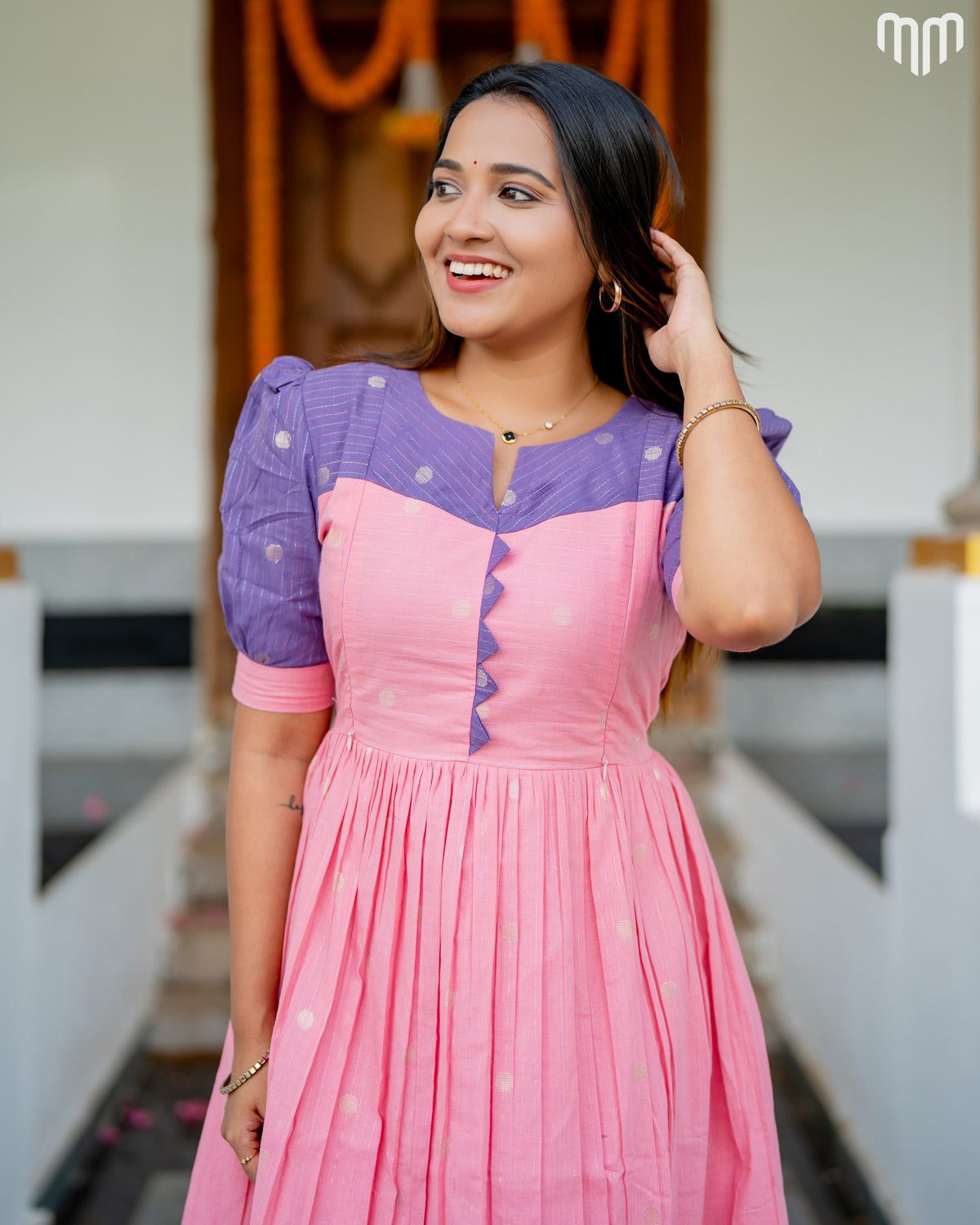 Sakshi_V4 Handloom Cotton Maternity Maxi with Full Cotton Lining