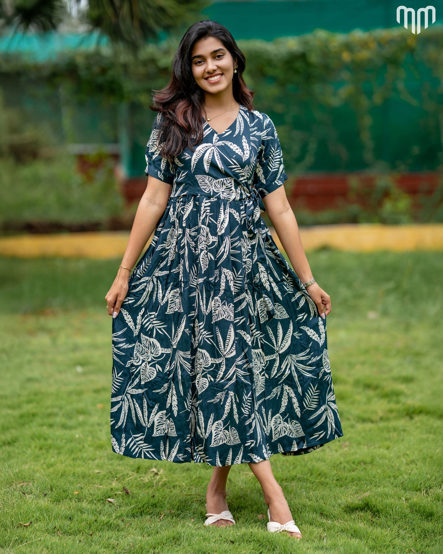 Green Wrap Maternity Maxi