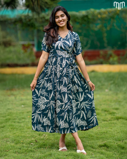 Green Wrap Maternity Maxi