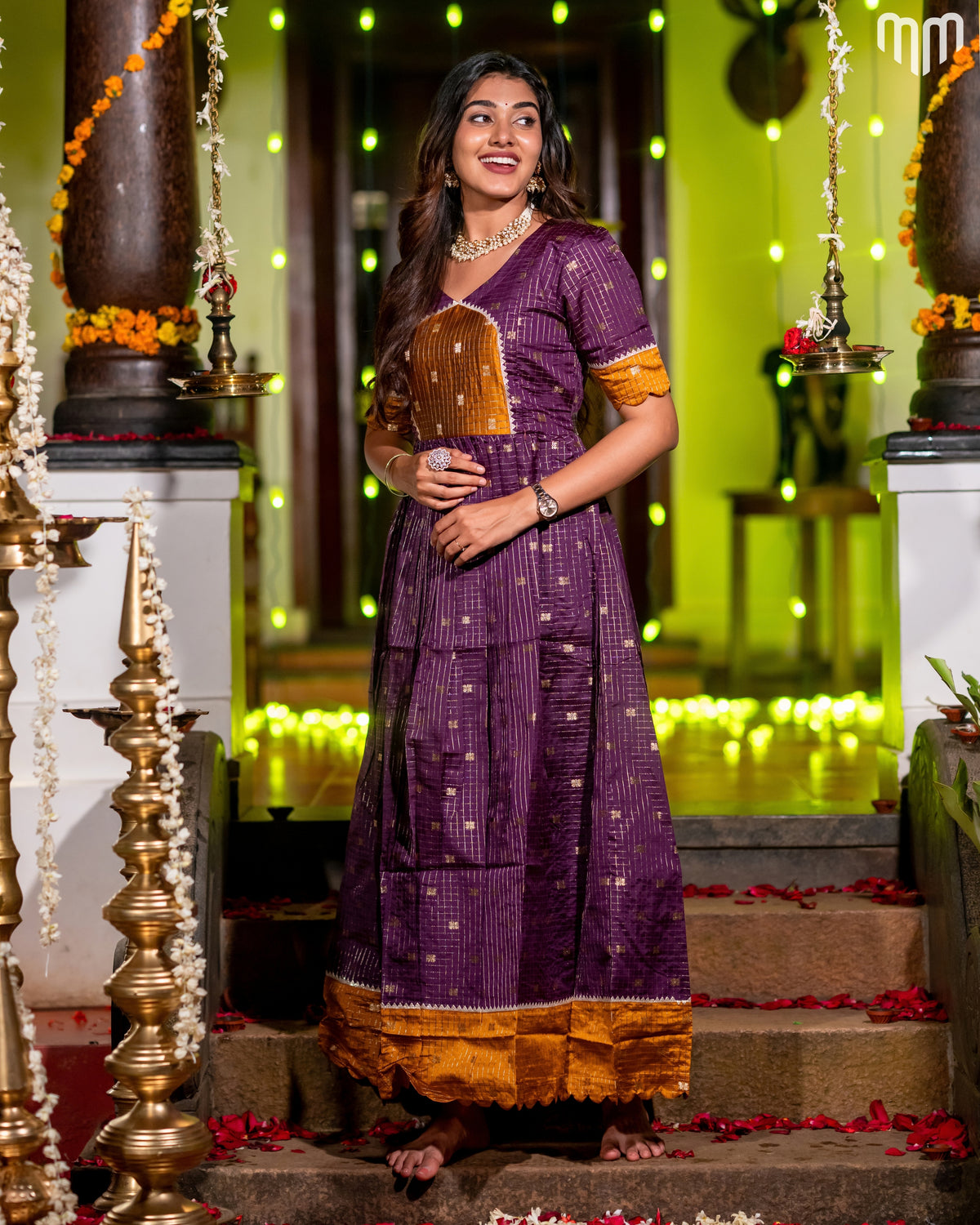 Madhavi_V2 Silk Maternity Maxi with Full Cotton Lining