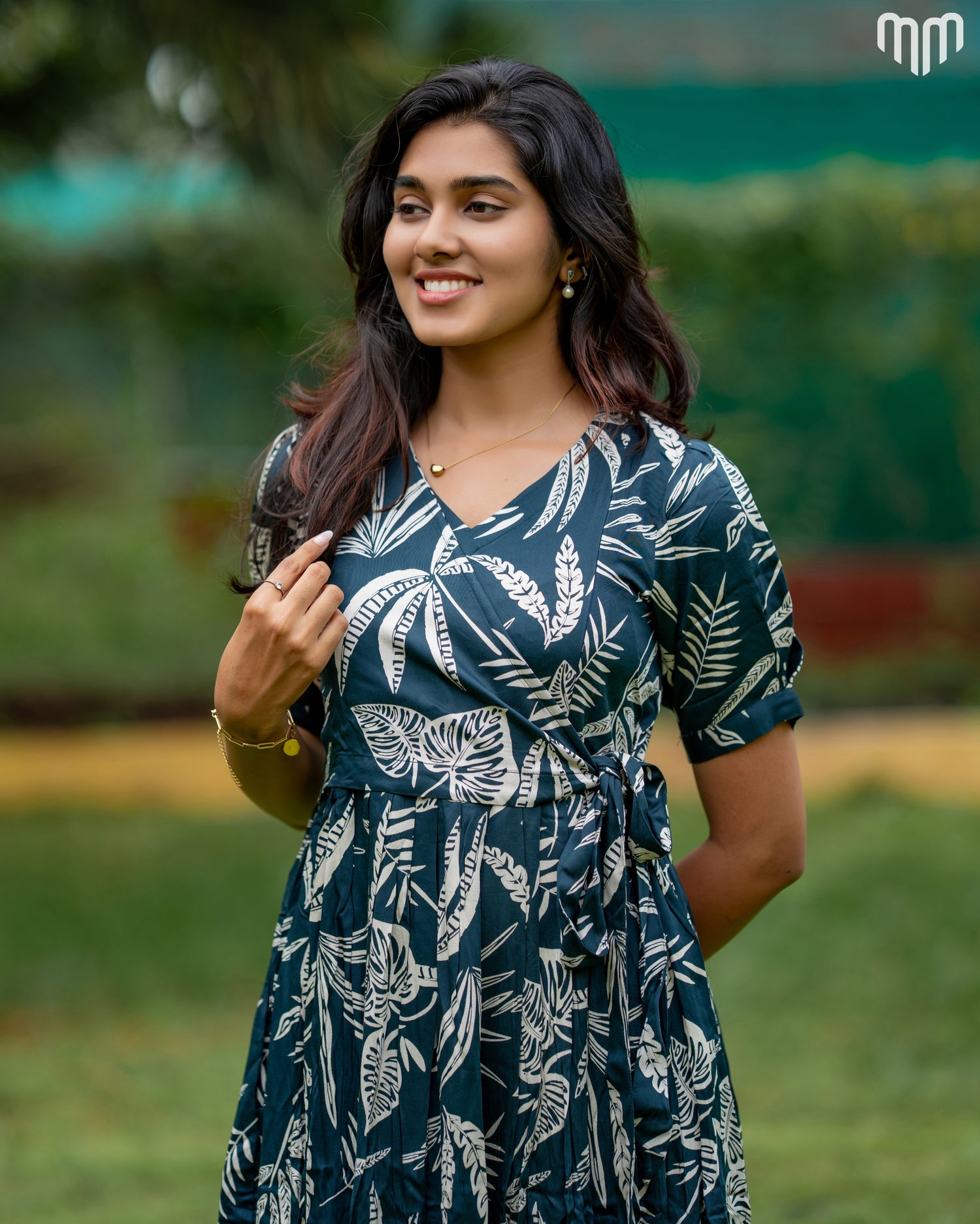 Green Wrap Maternity Maxi