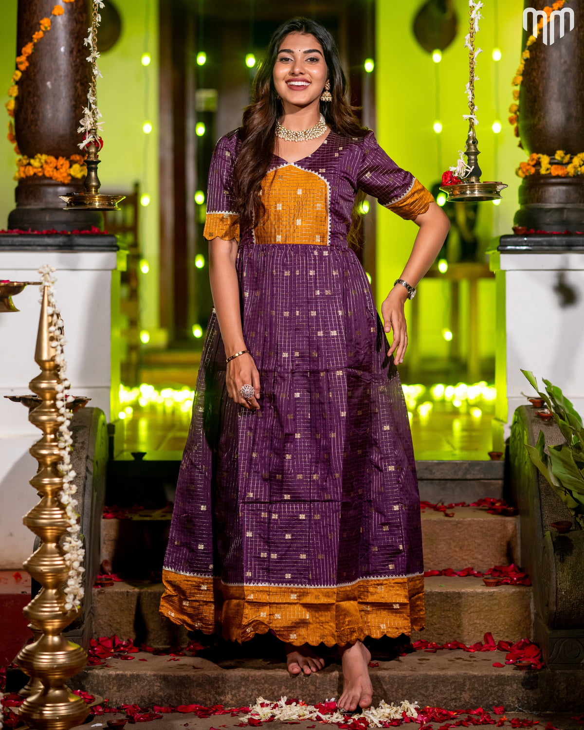 Madhavi_V2 Silk Maternity Maxi with Full Cotton Lining