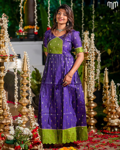Madhavi_V3 Fancy Silk Maternity Maxi with Full Cotton Lining