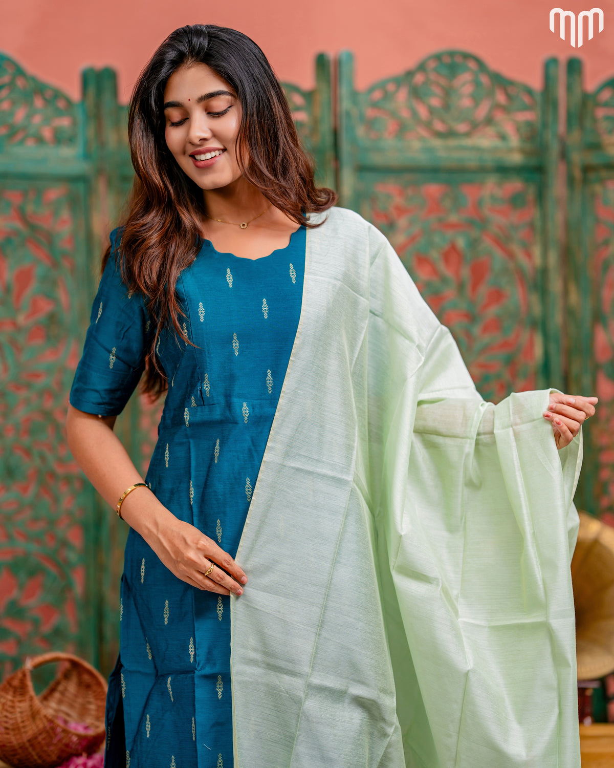 Radhai_Teal Maternity Kurti Set