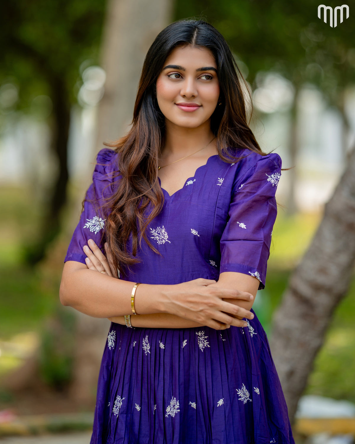 Vilva_Purple Chanderi Maternity Maxi with Full Cotton Lining - product image 2 | MMWEAR