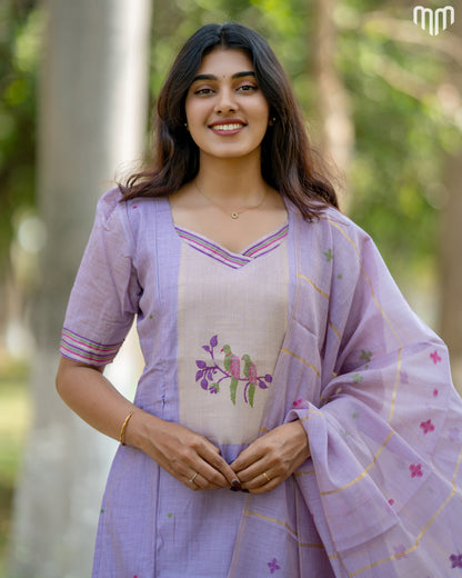 Purple-Iris Maternity Kurti Set