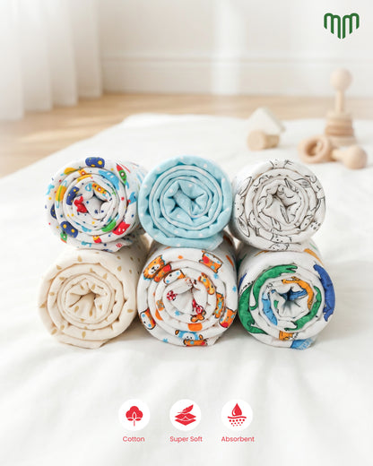 Cotton Wipes Small (Pack Of 6)