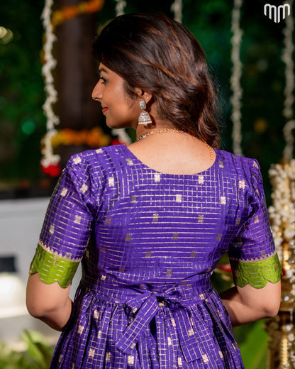 Madhavi_V3 Fancy Silk Maternity Maxi with Full Cotton Lining