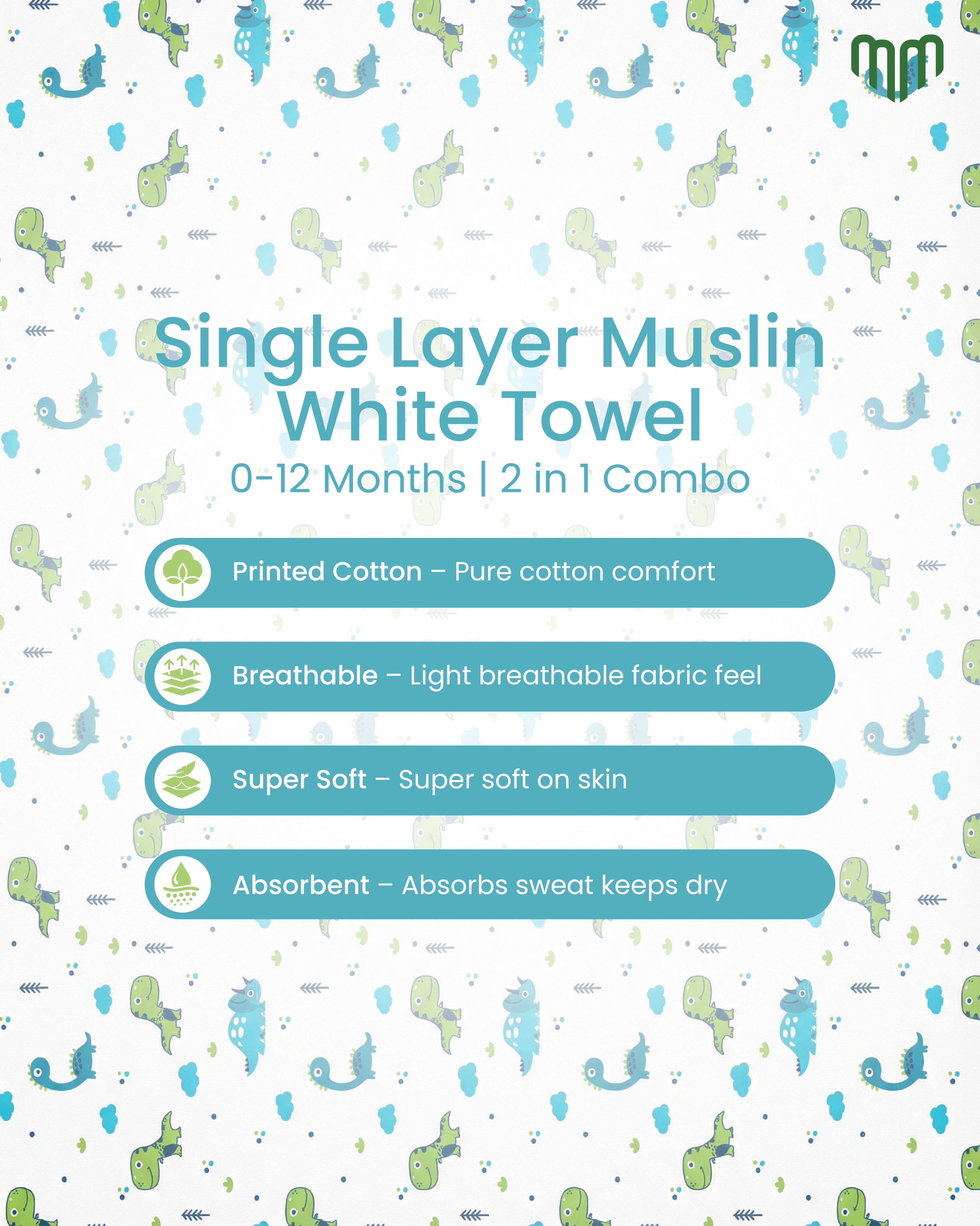 Muslin Cotton Swaddles - Pack of 2