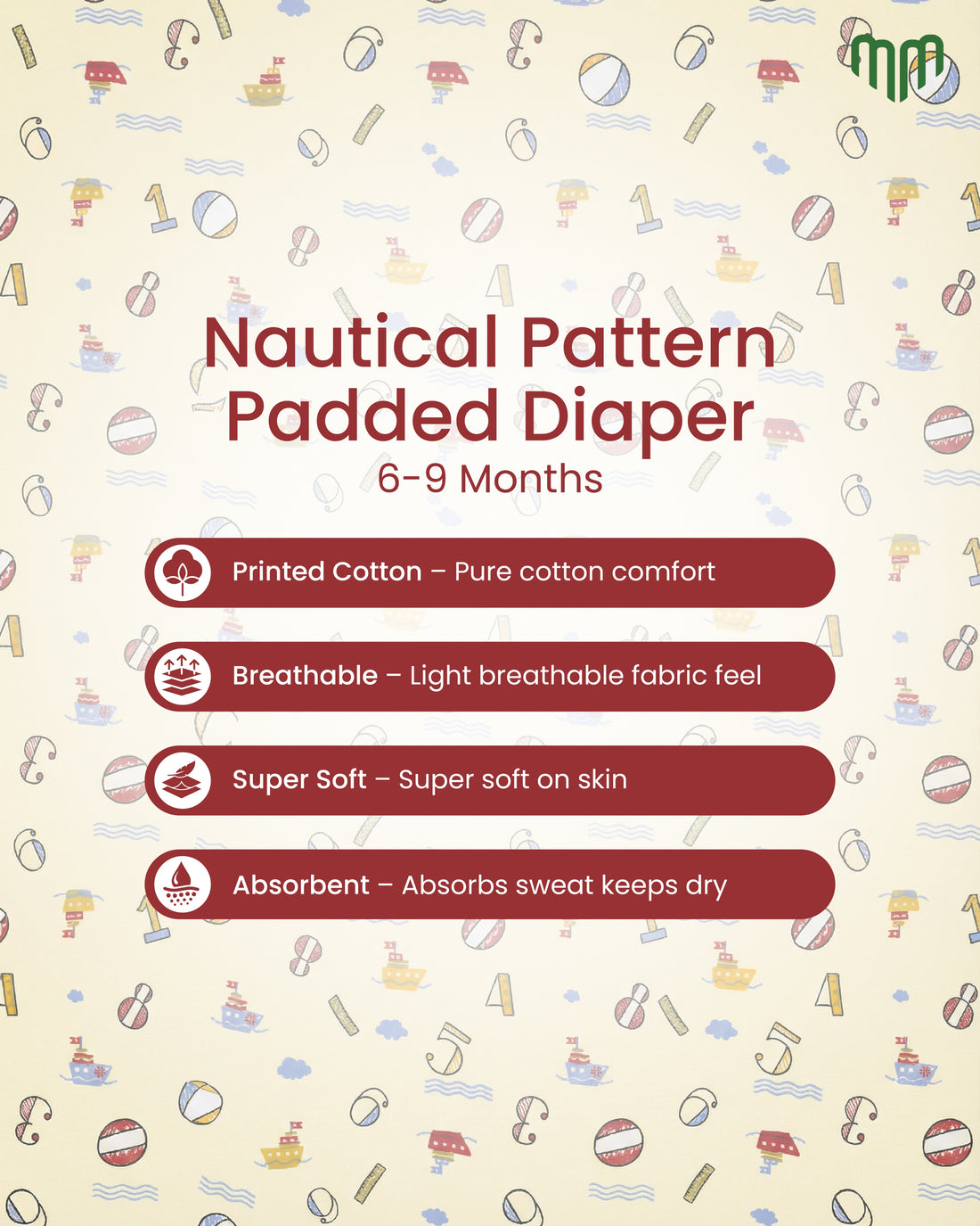 Little Nautical Ultra Undies (Padded Underwear)