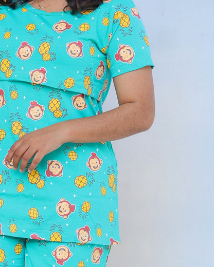 Pine Zipless Feeding Pant Set