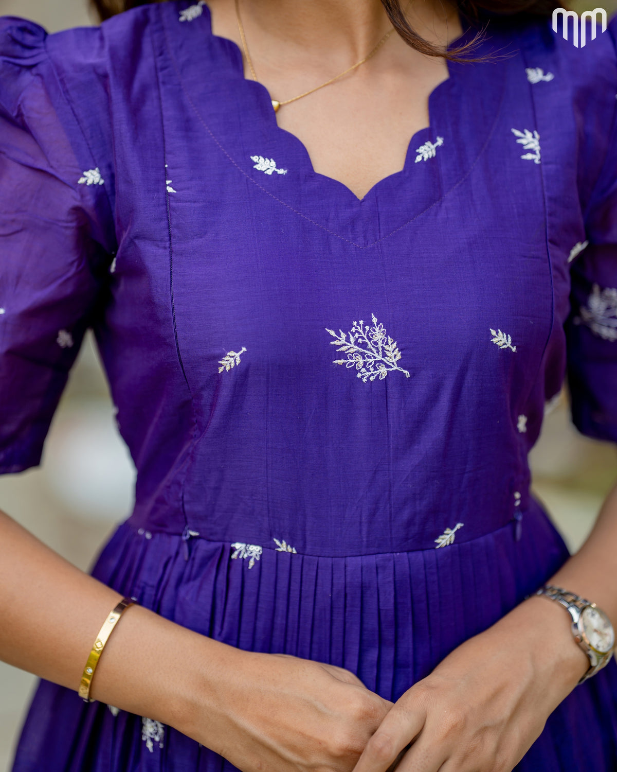 Vilva_Purple Chanderi Maternity Maxi with Full Cotton Lining - product image 3 | MMWEAR