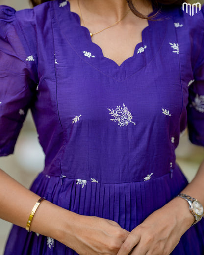 Vilva_Purple Chanderi Maternity Maxi with Full Cotton Lining - product image 3 | MMWEAR