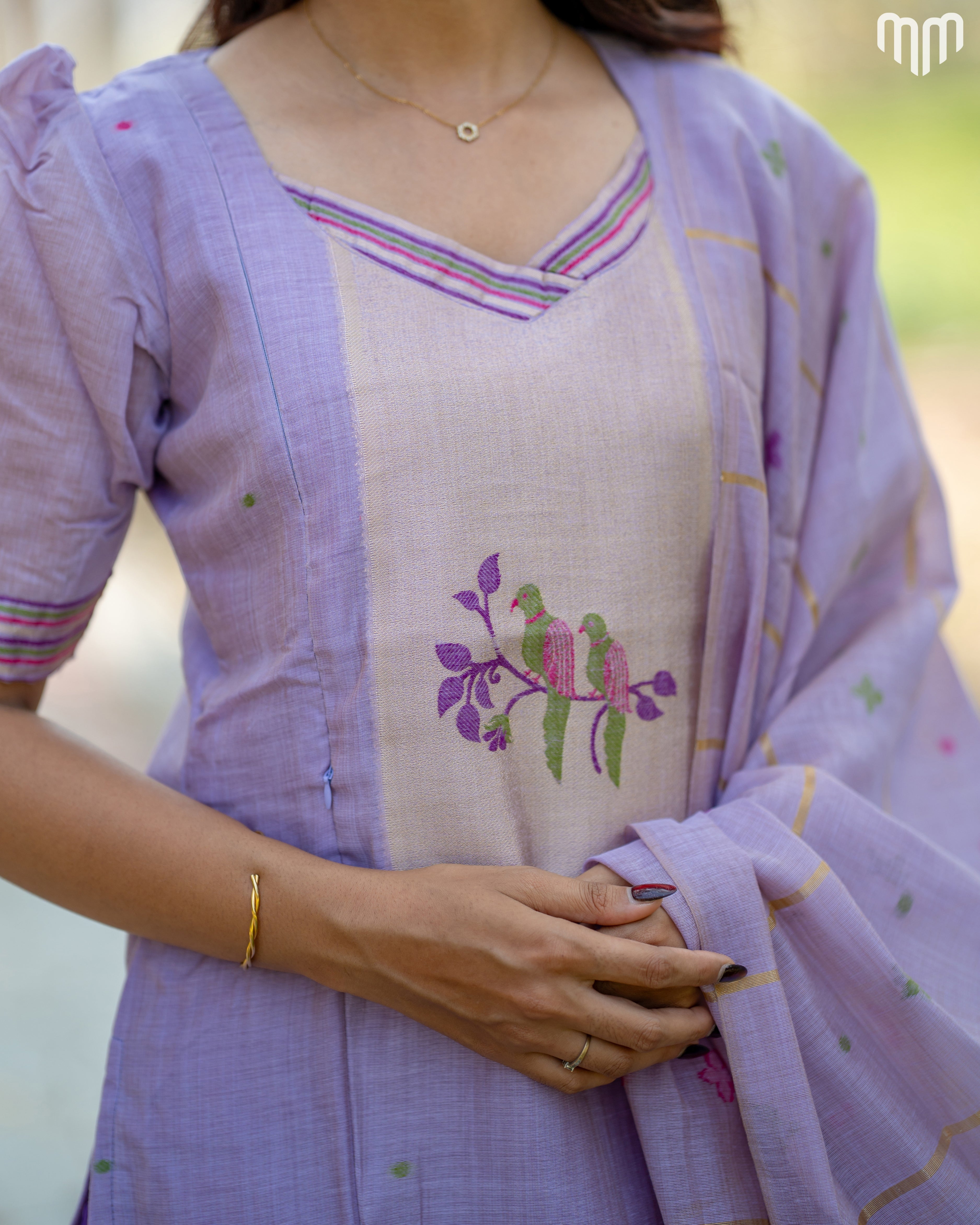 Purple-Iris Maternity Kurti Set