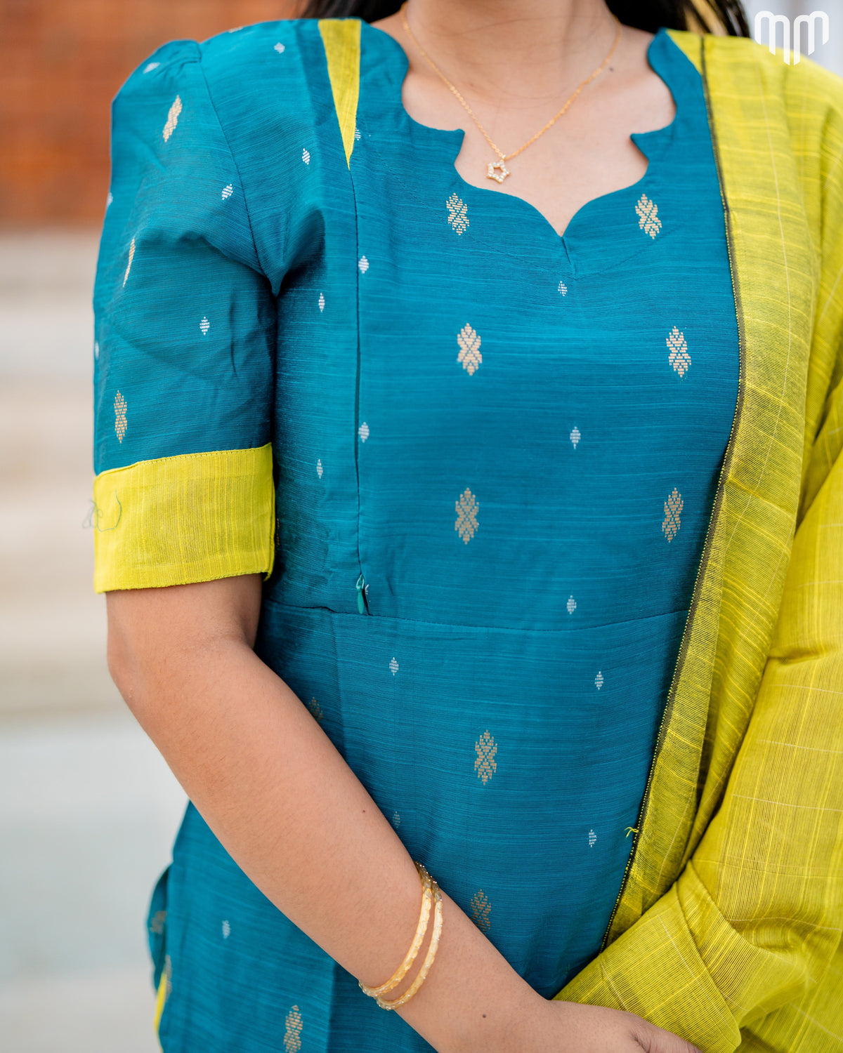 Nairvi Premium Raw Silk Maternity Kurti Set with top cotton lining