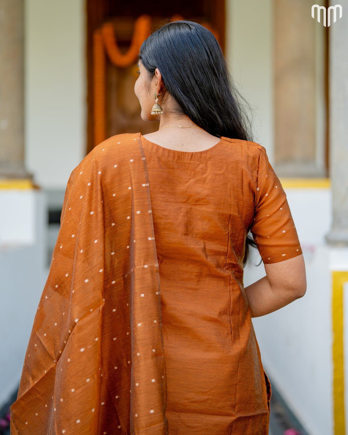 Vainavi Copper Fancy Maternity Kurti Set with top cotton lining