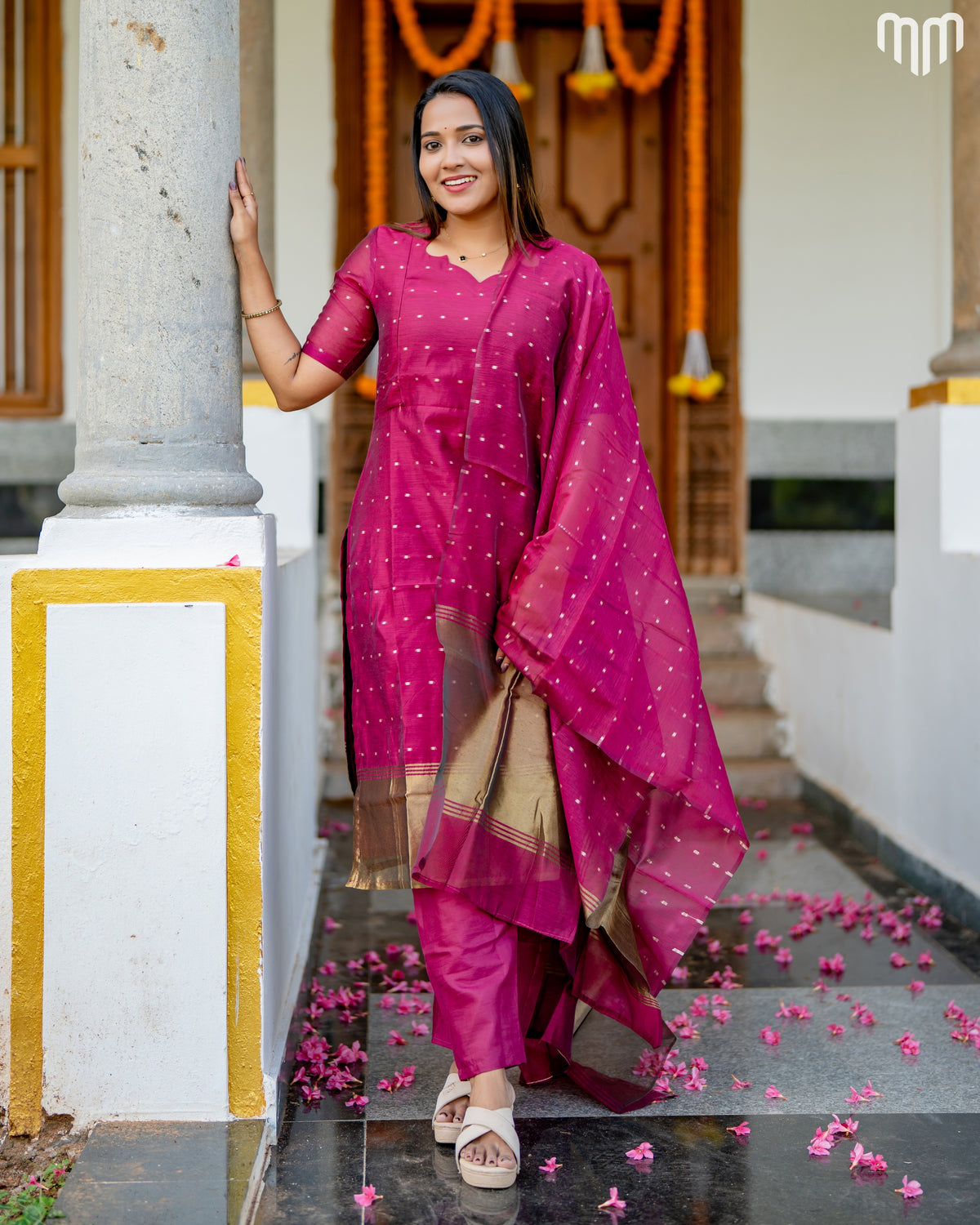 Vainavi Rani pink Fancy Maternity Kurti Set with top cotton lining