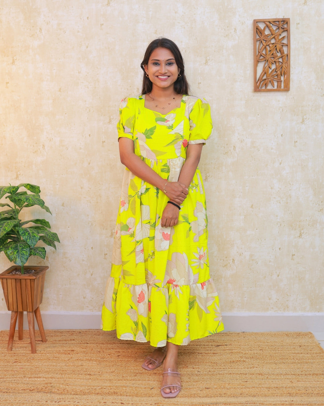 Yellow Bud Maxi with Lining [NON_FEEDING]