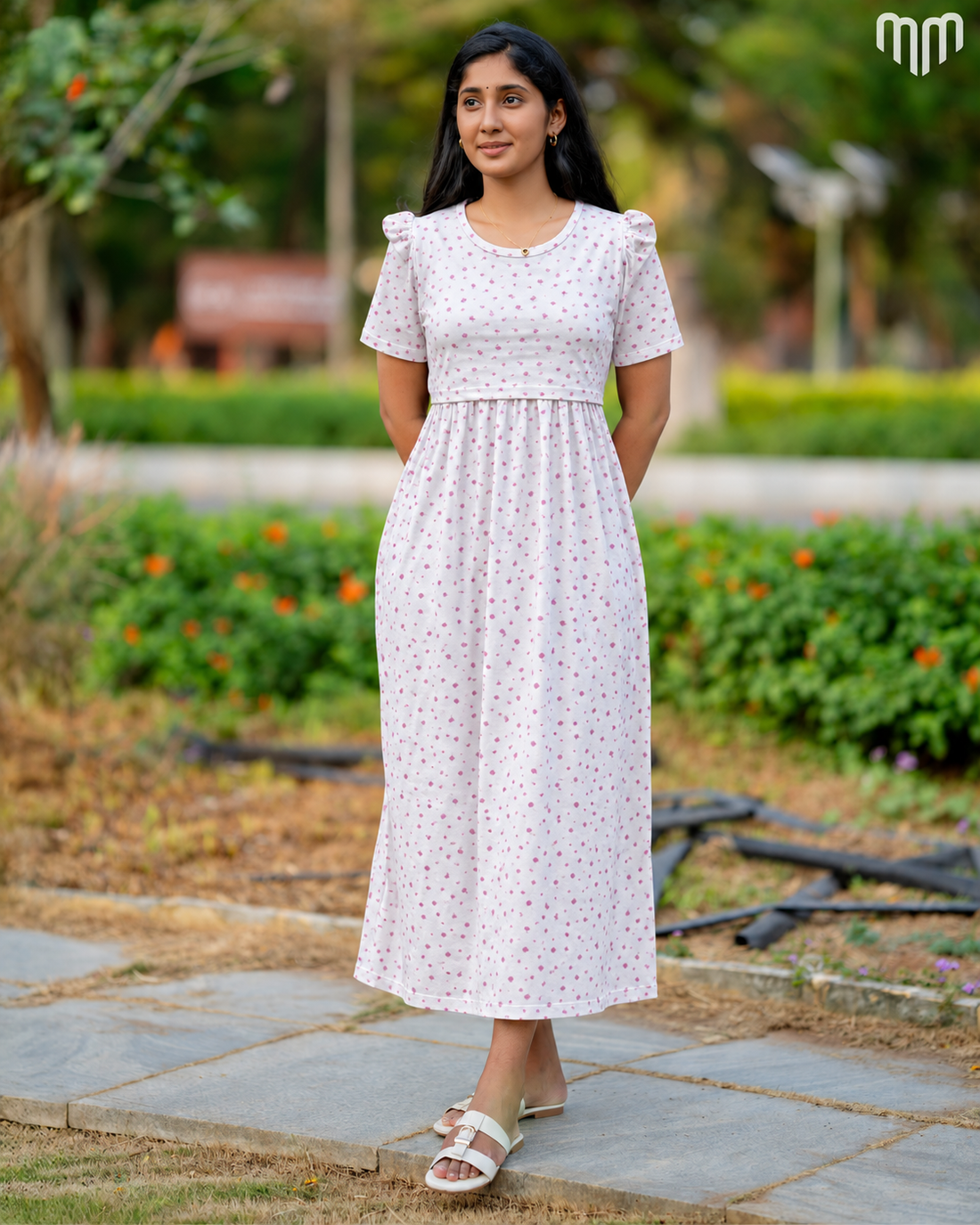 White Petite Bloom Zipless Maternity Loungewear – Full Length - product image 1 | MMWEAR