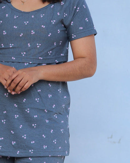 Tiny Floral Zipless Feeding Pant Set