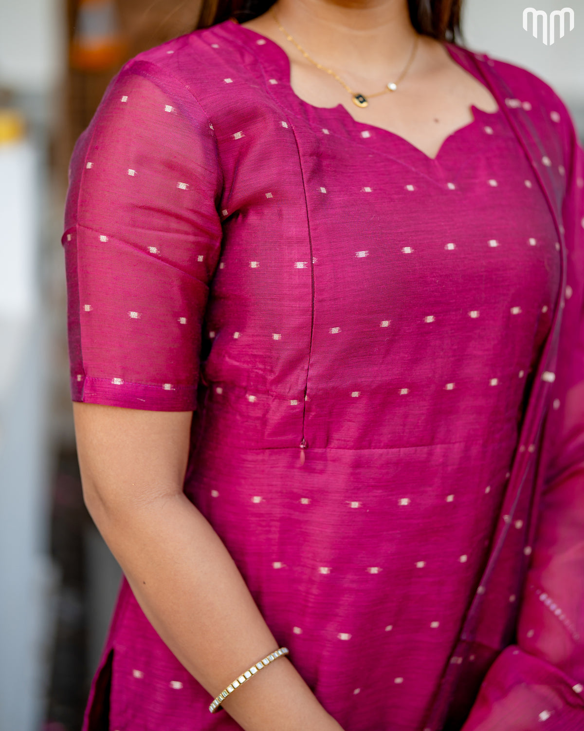 Vainavi Rani pink Fancy Maternity Kurti Set with top cotton lining