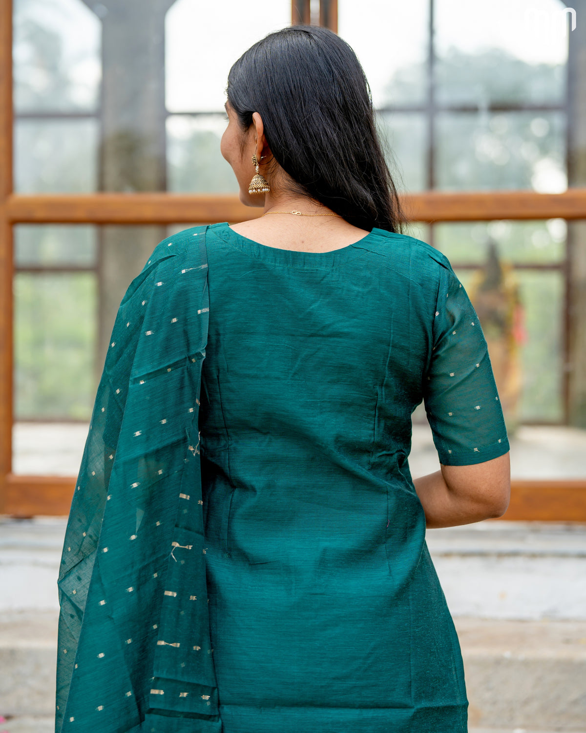 Vainavi Teal Blue Fancy Maternity Kurti Set with top cotton lining