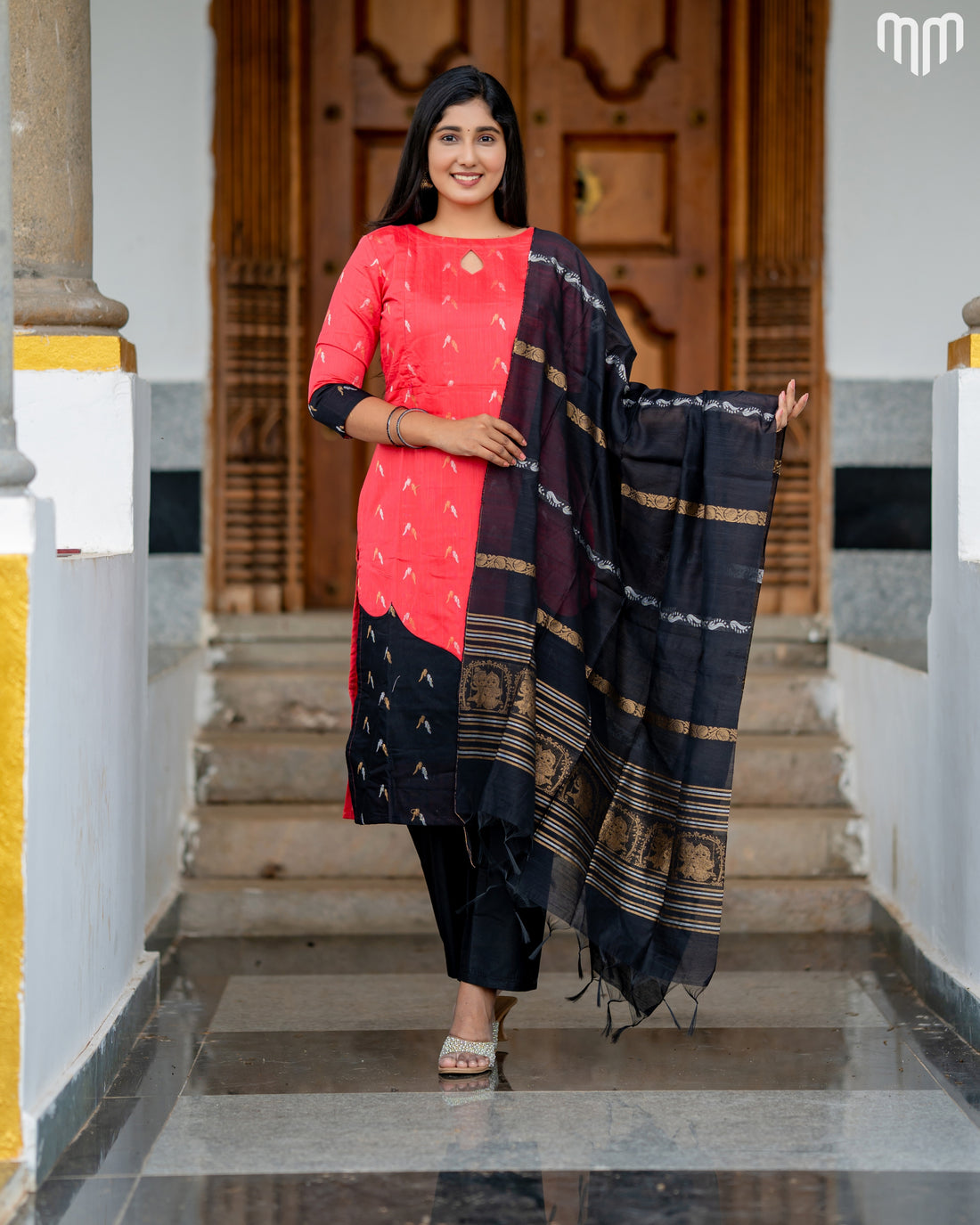 Siyara Premium Raw Silk Maternity Kurti Set with top cotton lining