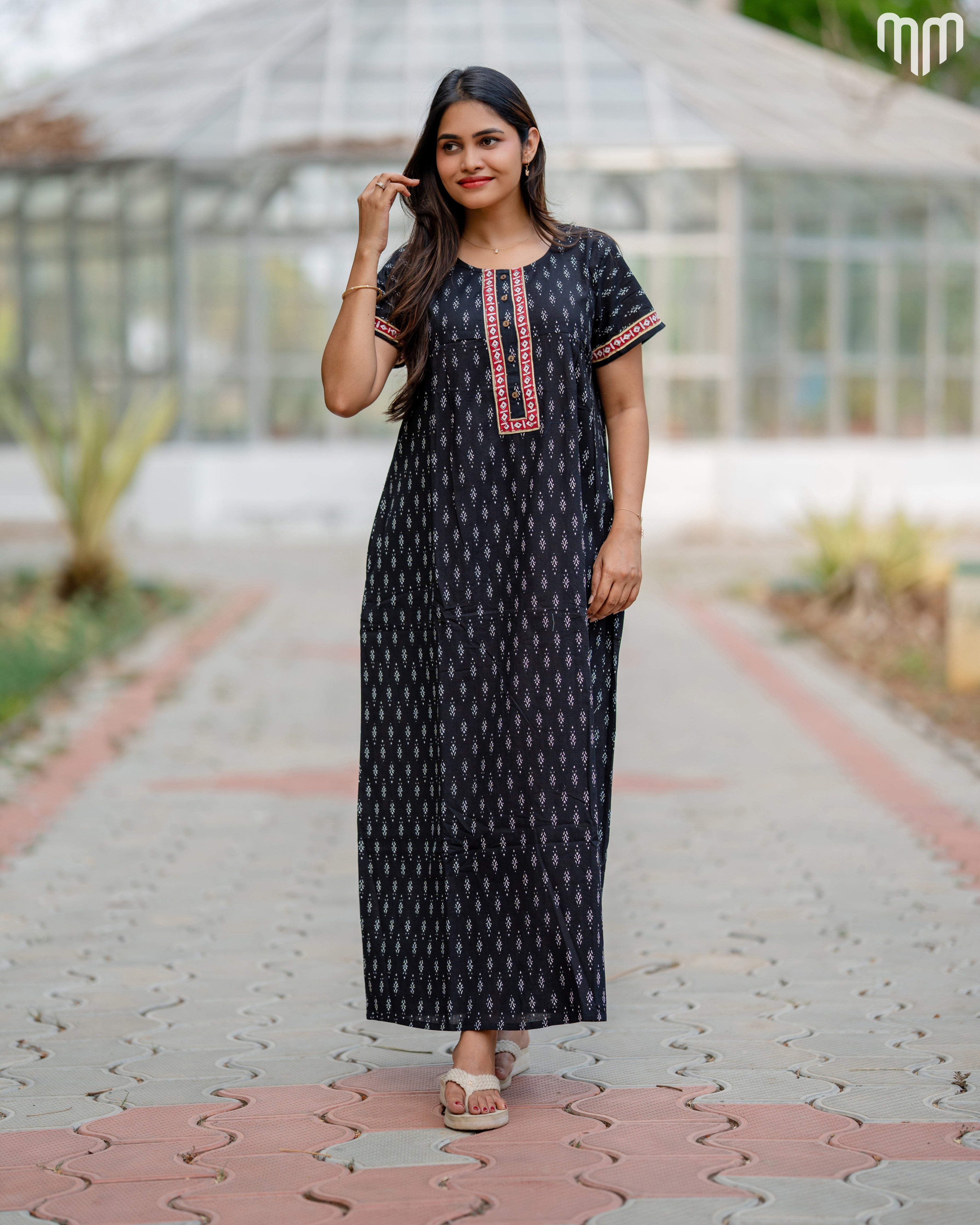 Kaira Cotton Essential Button-Up Nighty