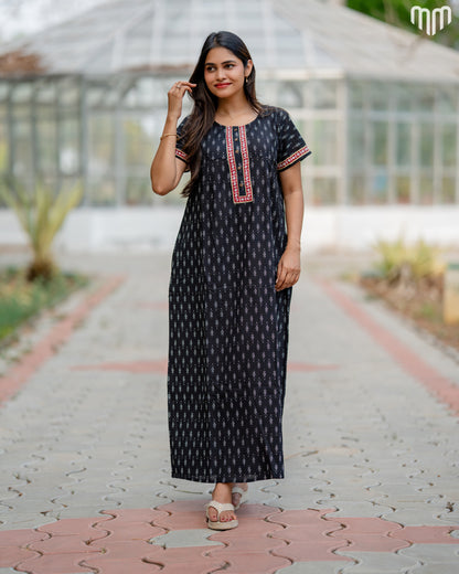 Kaira Cotton Essential Button-Up Nighty