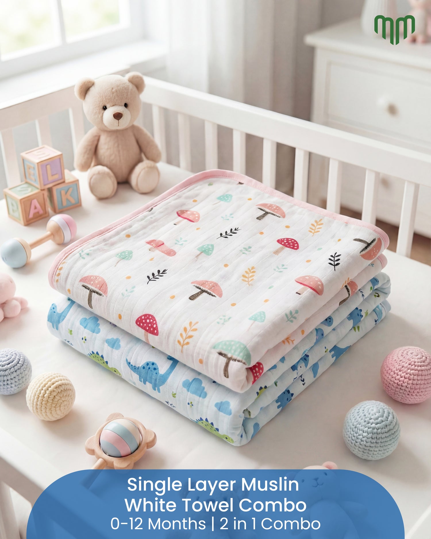 Muslin Cotton Swaddles - Pack of 2