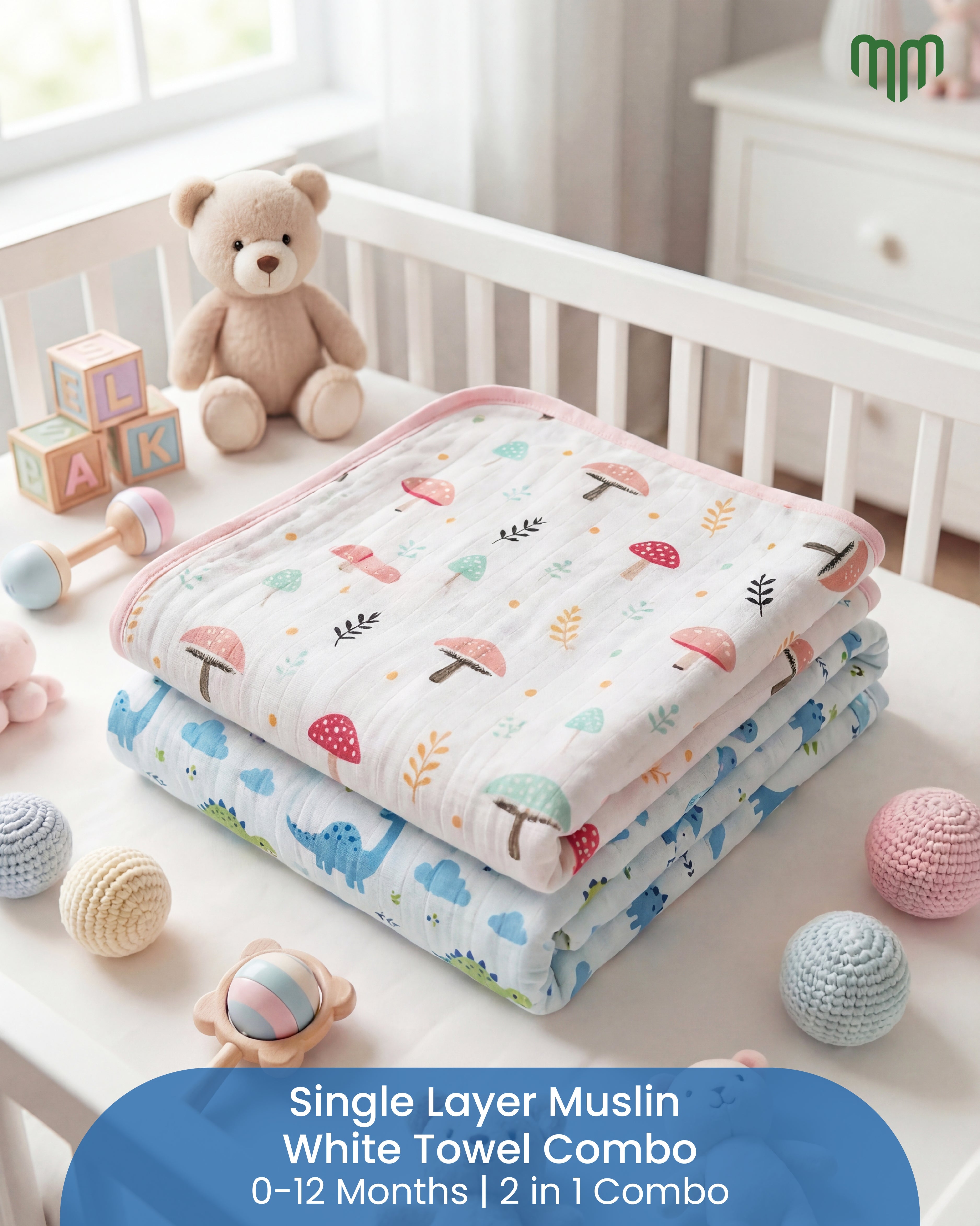 Muslin Cotton Swaddles - Pack of 2