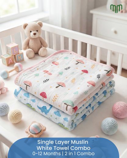 Muslin Cotton Swaddles - Pack of 2