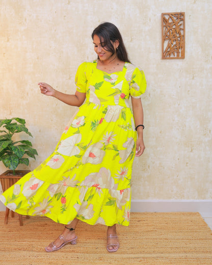 Yellow Bud Maxi with Lining [NON_FEEDING]