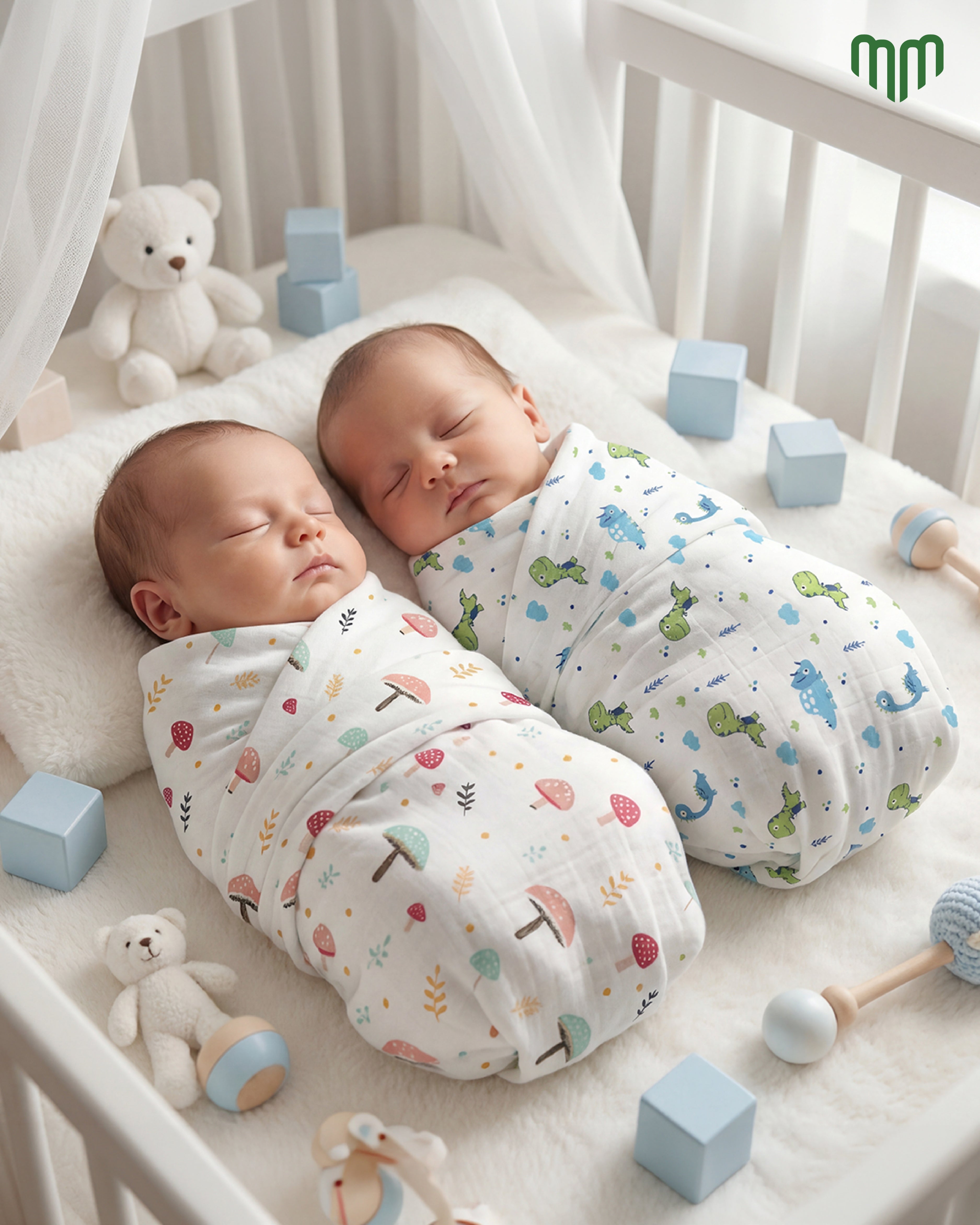 Muslin Cotton Swaddles - Pack of 2