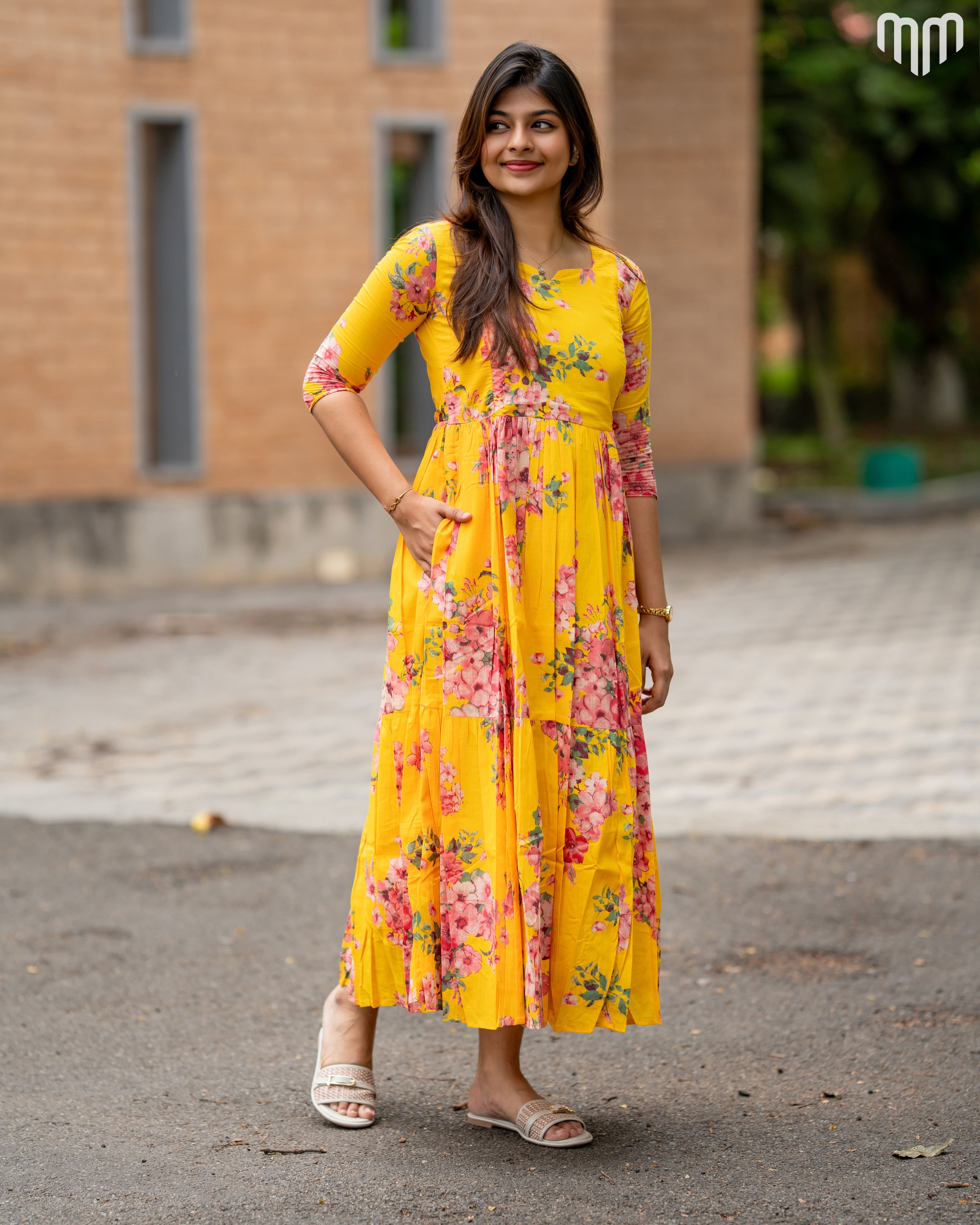 Blossom_yellow Maternity Maxi