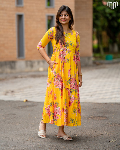 Blossom_yellow Maternity Maxi