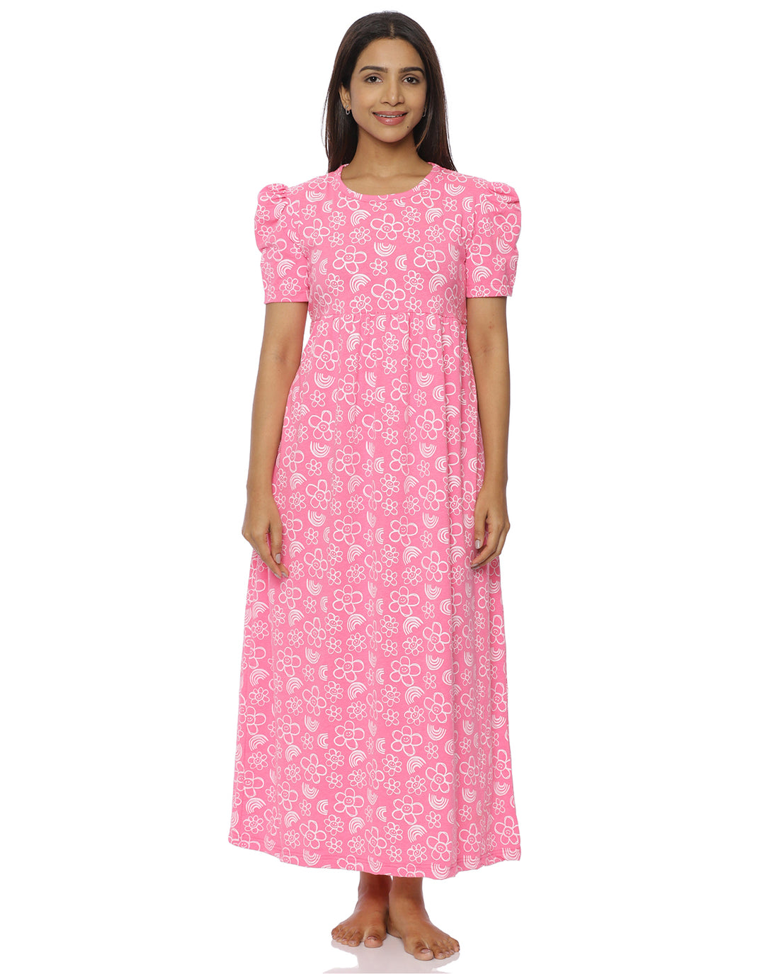 Pink-Bloom Casual Loungewear -  Full Length