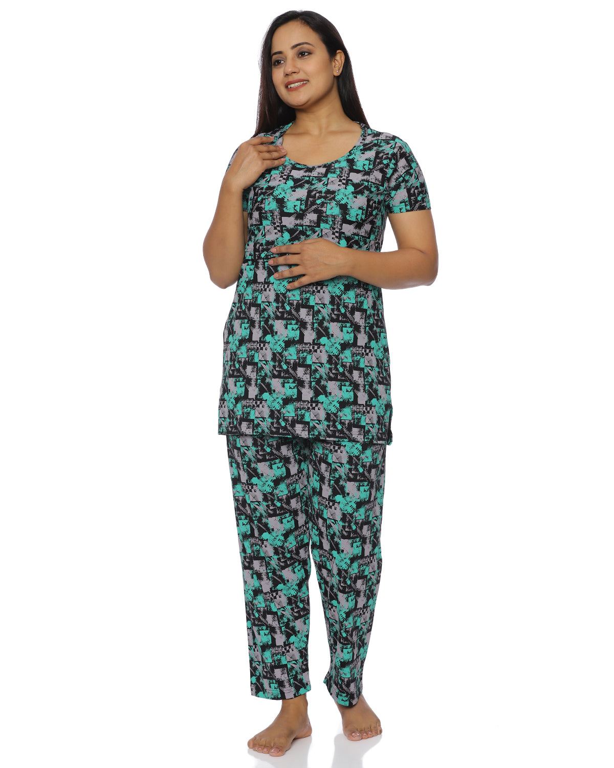 Simran | Zipless Feeding Pant Set