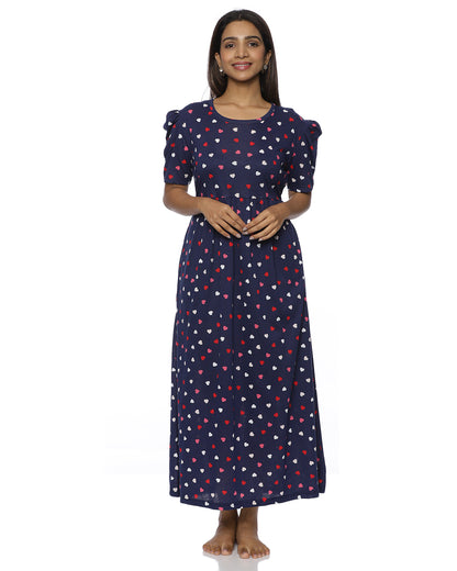 Mirza | Casual Non-Maternity Loungewear - Puff Sleeve | Full Length