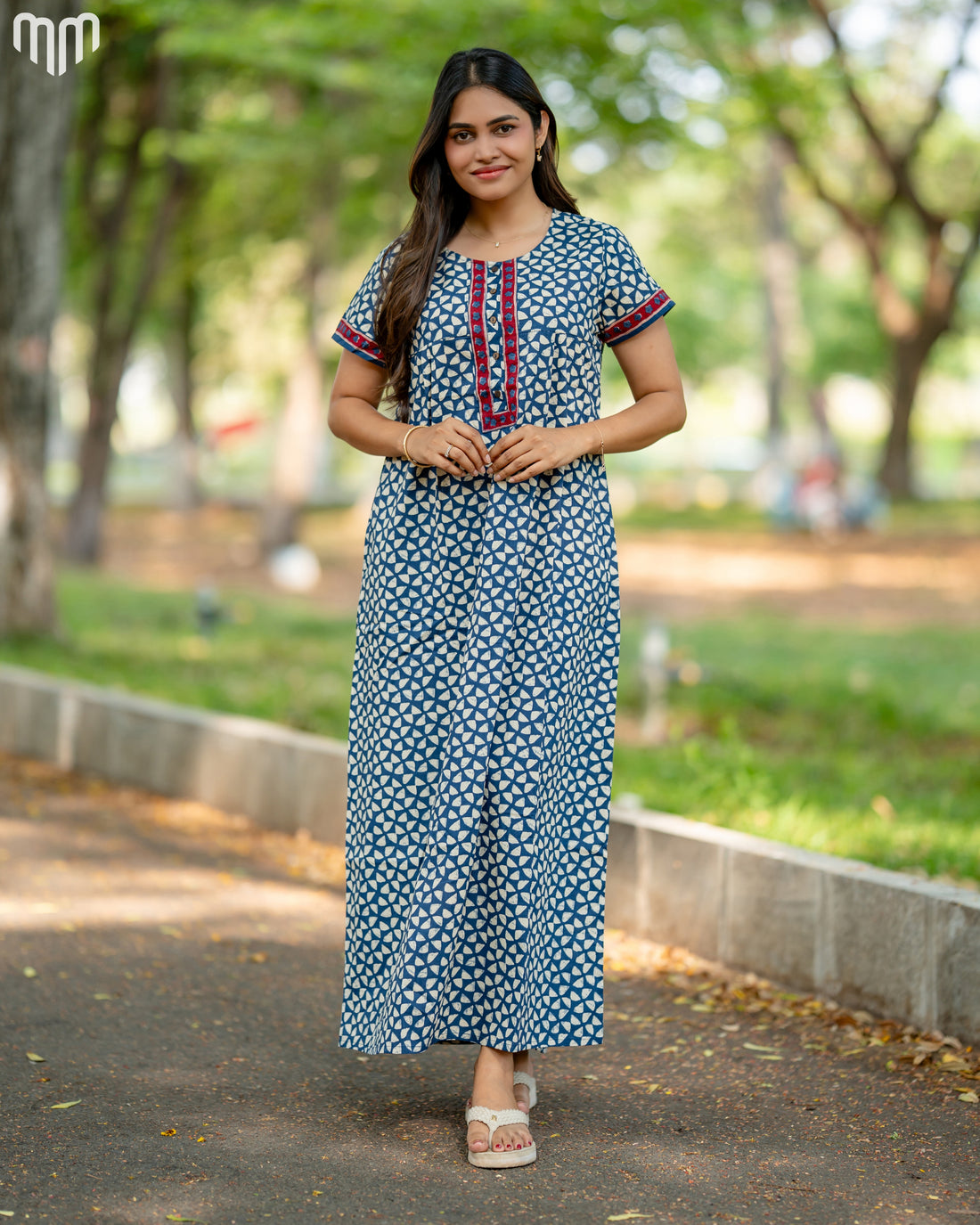 Heera Cotton Essential Button-Up Nighty