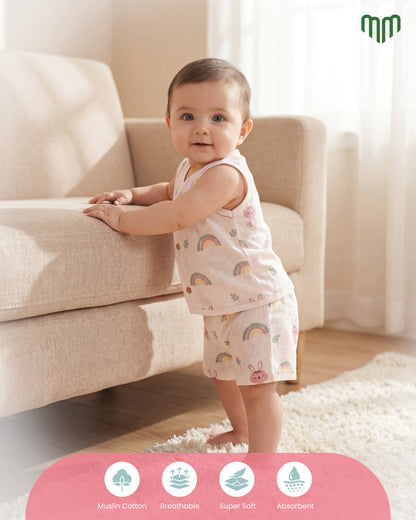 Sleeveless Muslin Co-ord set - Combo Packs