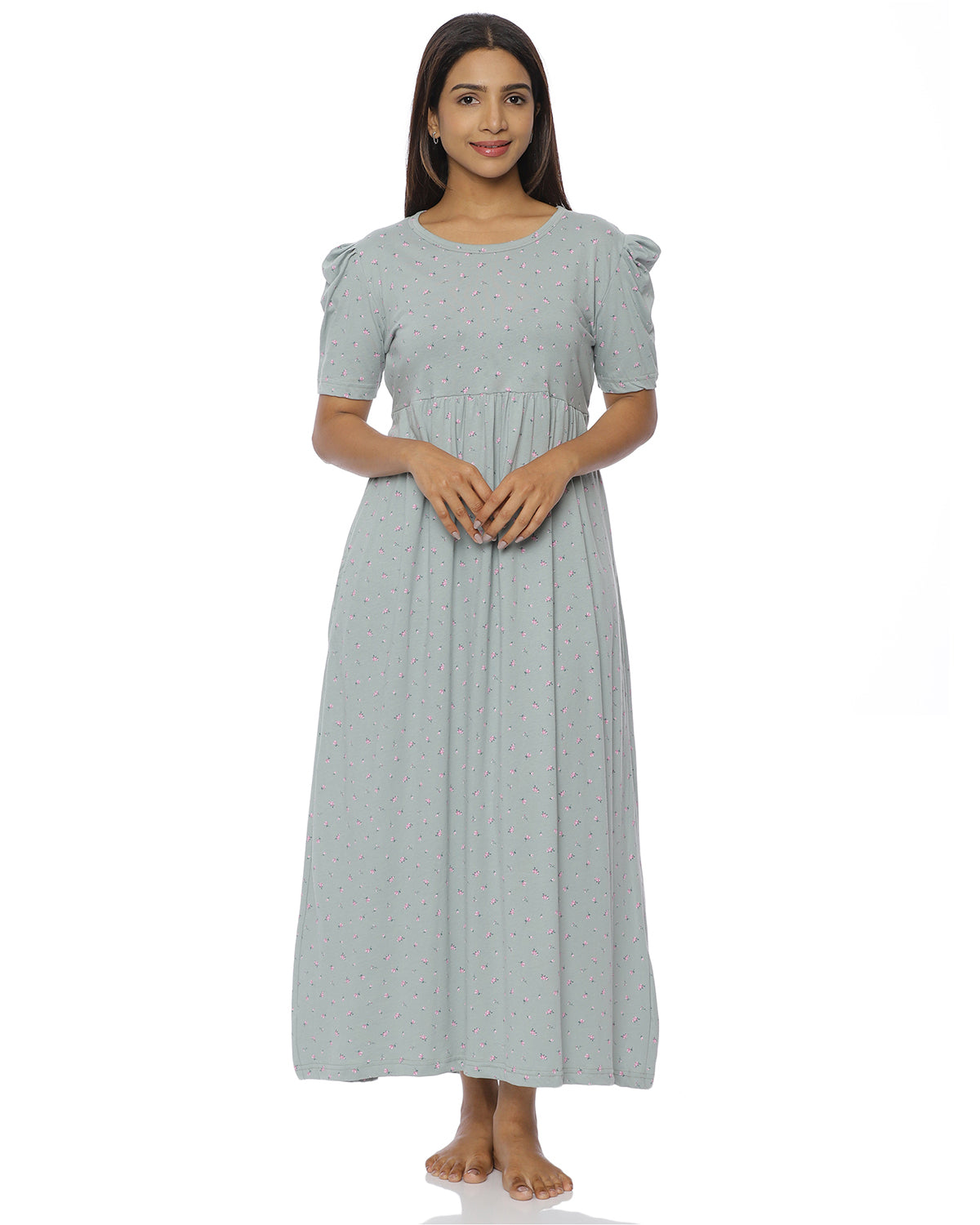 Ruhi | Casual Non-Maternity Loungewear - Puff Sleeve | Full Length