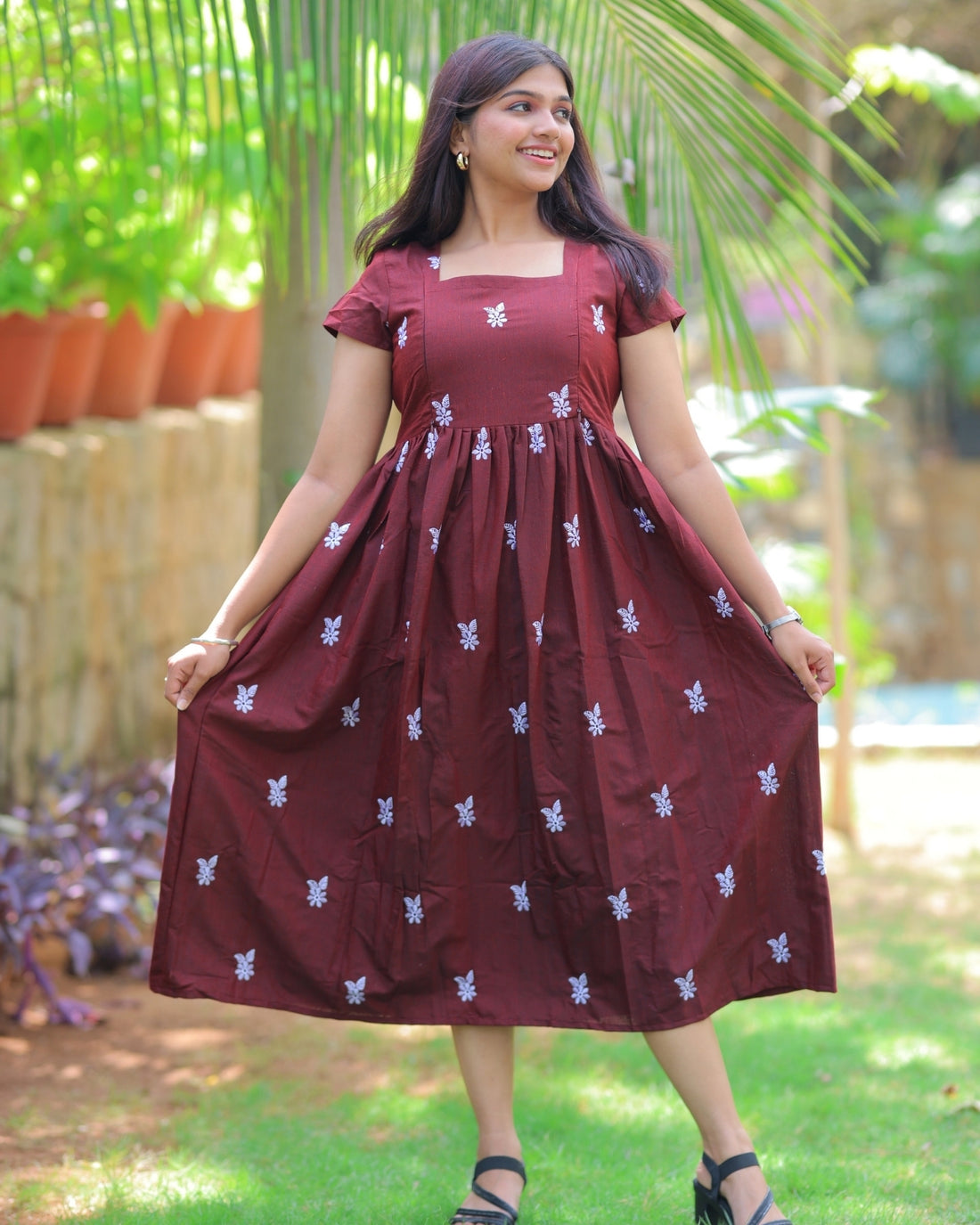 Marron Floret Maternity Maxi | Pre-Order Now (Dispatch from Oct 15)
