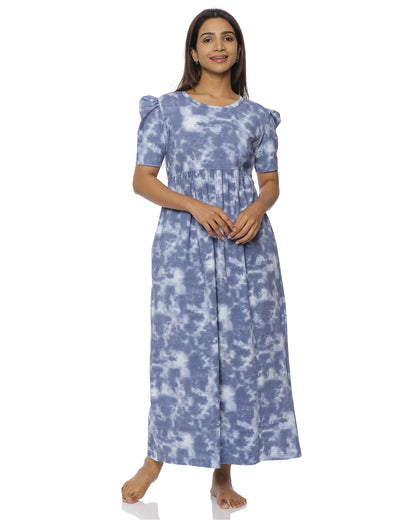 Tiya | Casual Non-Maternity Loungewear - Puff Sleeve | Full Length