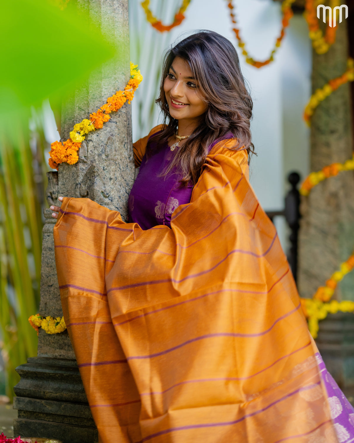Vaaranam_Magenta Gajam Butta Silk Maternity Kurti Set with top cotton lining