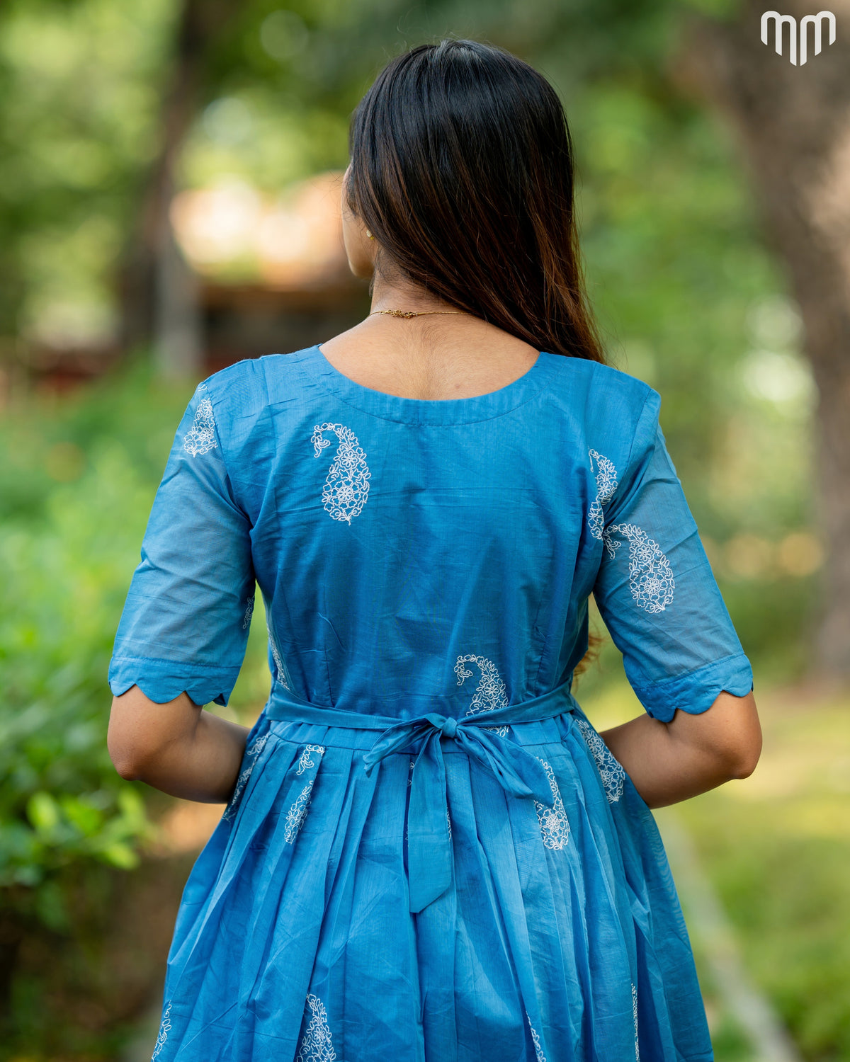 Tivra_Grey Chanderi Maternity Maxi with Full Cotton Lining