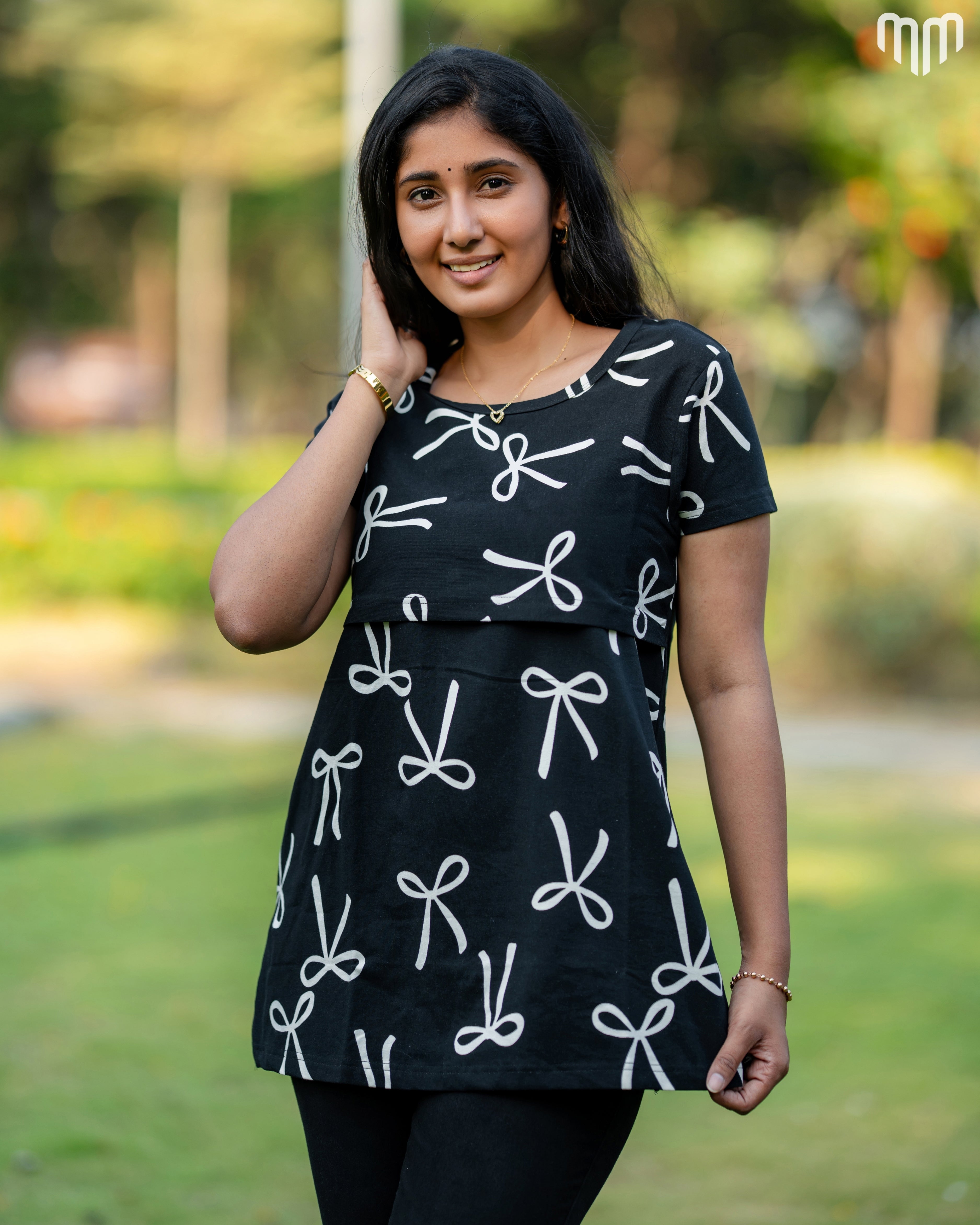 Bow Zipless Feeding T-shirt