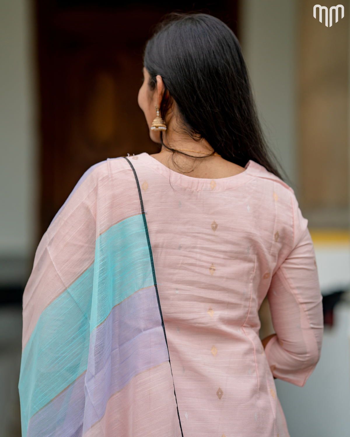 Swara Blush pink Premium Raw Silk Maternity Kurti Set with top cotton lining